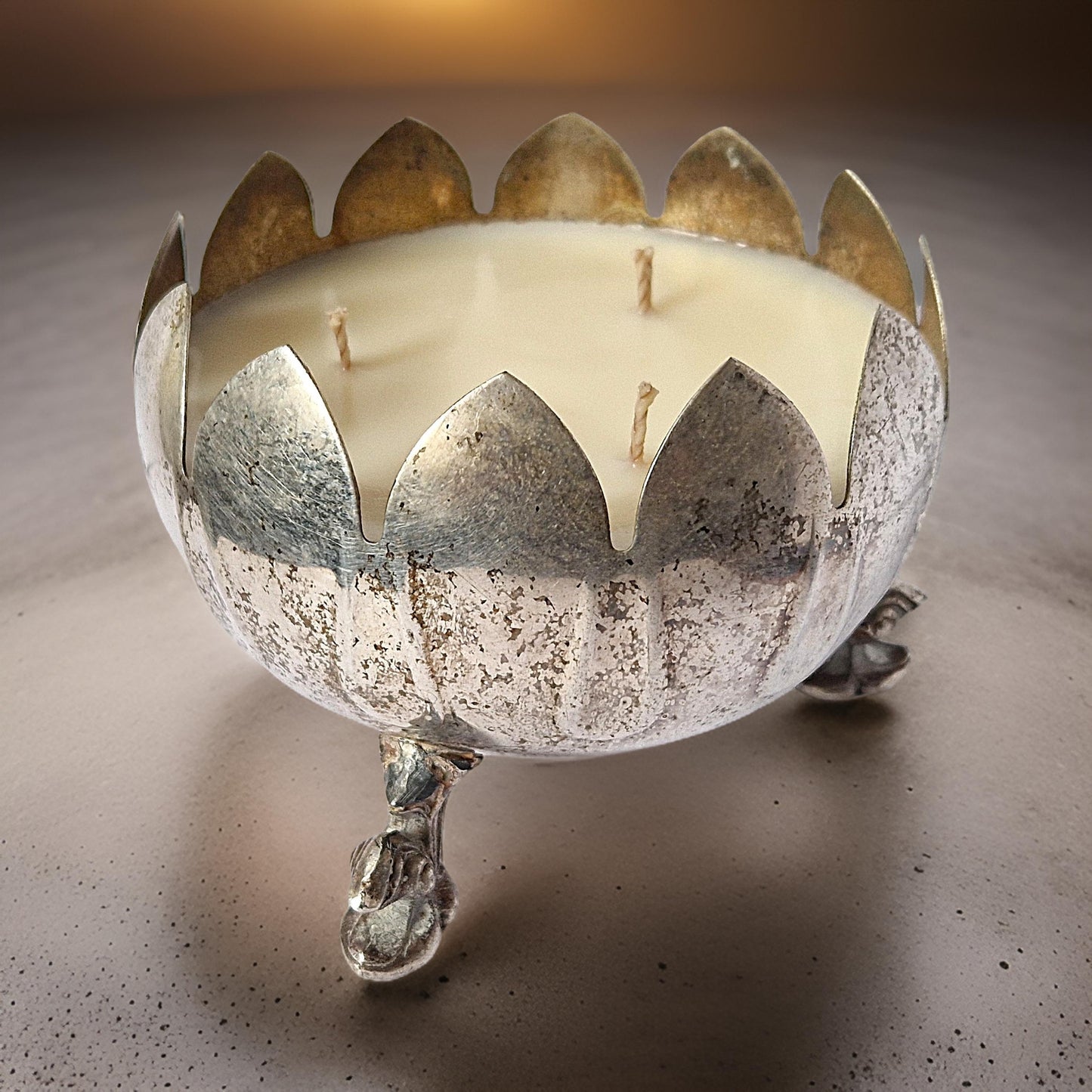 Repurposed Flower Bowl Candle - Velvet Tonka-2