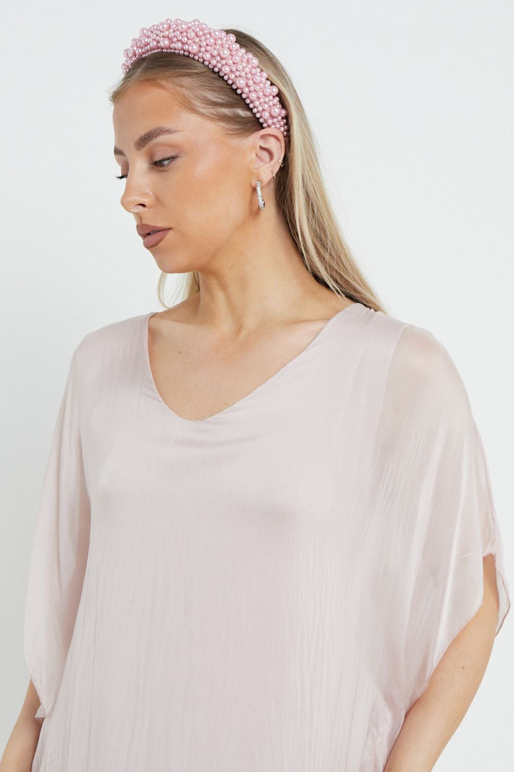 Baby Pink Pearl Chunky Headband-2