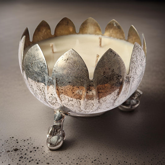 Repurposed Flower Bowl Candle - Velvet Tonka-0