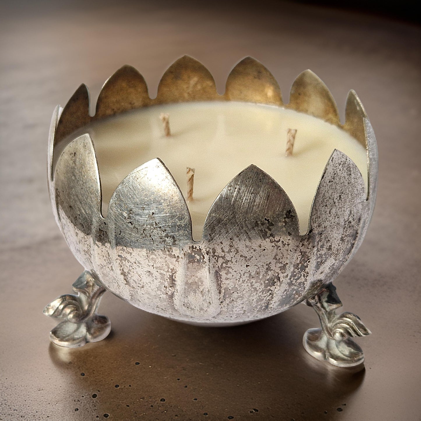Repurposed Flower Bowl Candle - Velvet Tonka-3